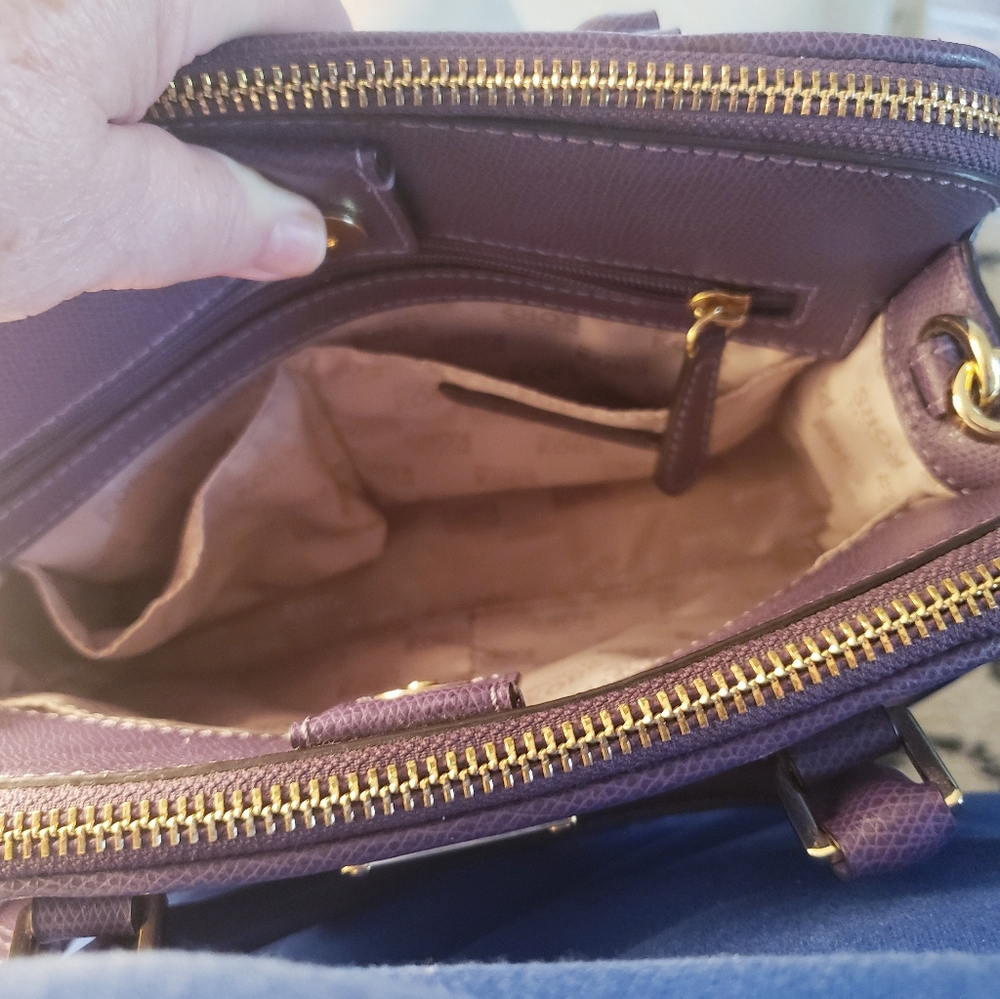 Michael Kors Purple Satchel Leather Bag - Picture 8 of 12